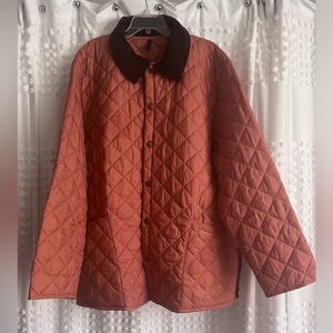 Barbour Men’s Liddesdale Orange Rust Quilted Jacket Coat XXL